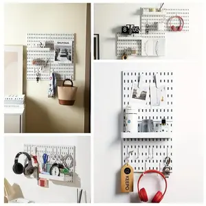 Board Set with Accessories, Wall Organizer Kit with Hooks and Trays, Easy Installation, Book Storage, Bookshelf Rack, Christmas Halloween Fall Decor