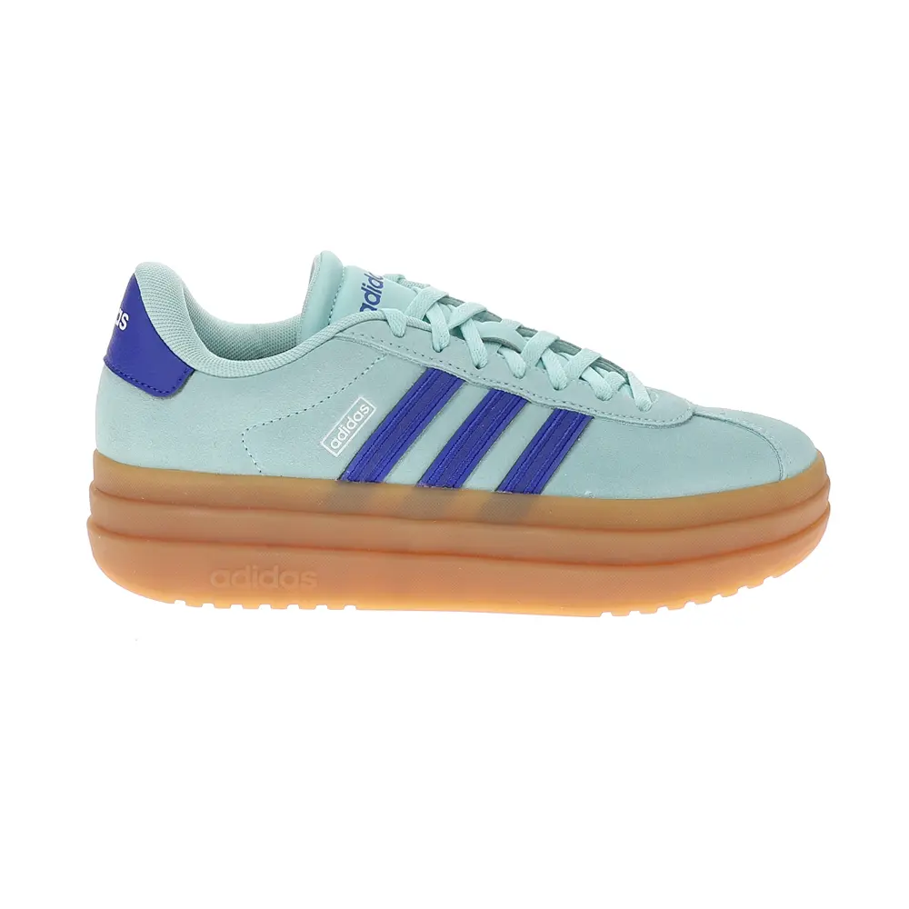 adidas Womens Vl Court Bold Lace Up Sneakers Shoes Casual - Blue