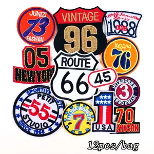 12-Piece Stylish Embroidery Patch Set with Geometric Embroidery Design, DIY Decorative Patches for Clothes Shoes Hats Bags, Iron-On or Sew-In Options, Ideal for Crafting Projects