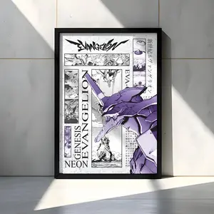 Evangelion - Anime Manga Poster - Curated Panel Art  ( Unframed - Print Only )