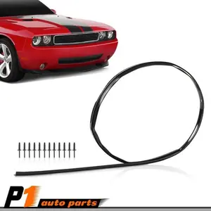 Front Bumper Hood Rubber Seal with Rivet Parts, Direct Fit Auto Replacement Part Compatible with 2008-2022 Dodge Challenger Vehicles Car