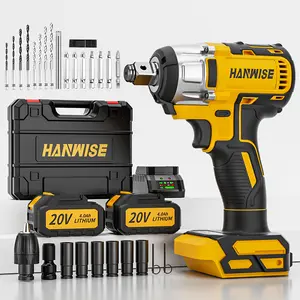 Cordless electric wrench, equipped with rechargeable battery, charger, and various sizes of hexagonal sockets. Can be used for vehicle maintenance, engineering equipment repair, and home backup.