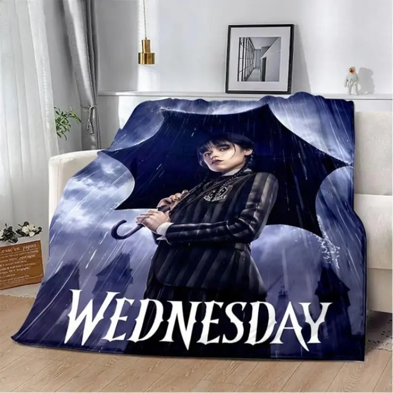 Wednesday Addams Printed Blanket Picnic Blankets Warm Blanket Soft And Comfortable Blanket Home Travel Birthday Gift, Man Women Gift, Halloween Blanket,Gift For Men & Women & Kids