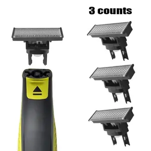 Hair Trimmer Replacement Blade, 3 Counts Beard Shaver Head, Trimmer for Philips for Oneblade QP2520 QP2530 QP2630 QP6510 QP6520 QP2523, End Trimmer