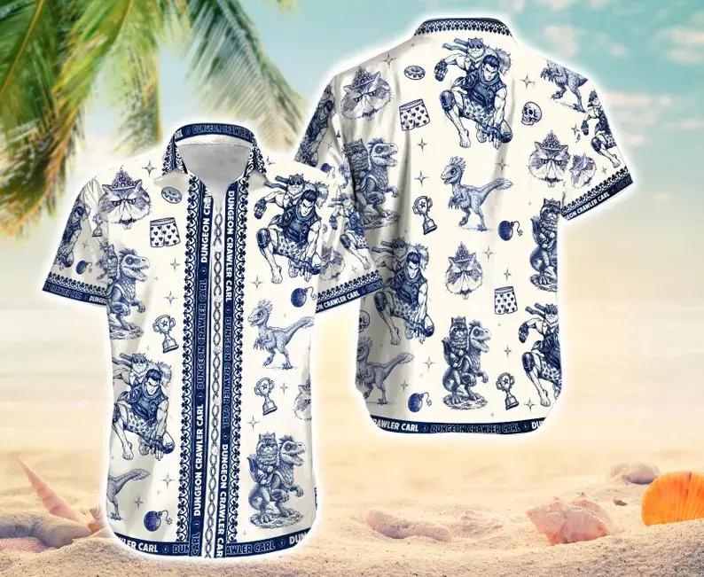 Bigfoot Hawaiian Shirt Classic Menswear, Sasquatch Button Collared Shortsleeve Aloha Top, Casual Graphic Stylish Tropical Streetwear Polyester