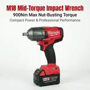 Milwaukee M18 FMTIWF12 900Nm 1/2 Inch Wrench For Heavy Truck & Trailer Repair professional power tool 4-mode drive control nut-busting torque compact impact screwdriver kit