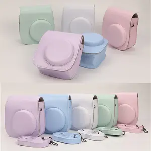 For Instax Mini 12 11 8 9 Camera Case PU Leather Soft Protective Case Trave Bag For Fujifilm Film Camera Bag With Shoulder Strap