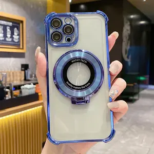 Magnetic Transparent Plating Case For iPhone 17 16 15 14 13 12 11 Pro Max Heavy Duty Armor Protector
