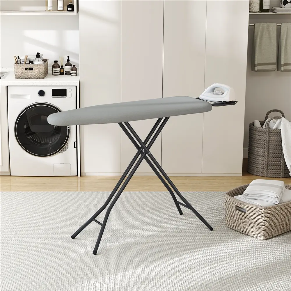 Yaheetech Foldable Ironing Board, Heavy Duty Iron Board with 9 Adjustable Heights, 4 Layer Cover and Safety Iron Rest, 52X14 Compact and Space Saver Iron Board for Home Laundry Room Use