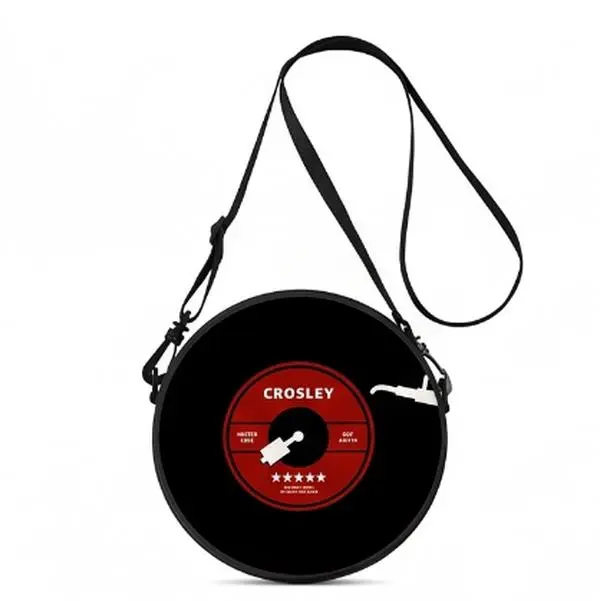 Retro Vinyl Record Round Crossbody Bag | The Ultimate Music Lover Statement PurseSpin That Track! Vintage Vinyl Record Shoulder Bag - Quirky Y2K Music PurseNovelty Vinyl Record Crossbody Bag | Unique Festival & Concert Handbag women luxury purse house go