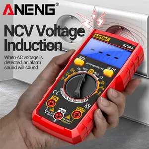 ANENG SZ303 Digital Multimeter, Non-contact Voltage Tester, with LCD Display, Flashlight, and Pocket Car Tester; all-in-one device for measuring AC/DC voltage, current, resistance, capacitance, temperature, frequency, and duty cycle