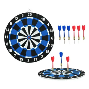 15-Inch Dartboard Set with 6 Darts, Darts Sets, Complete Party & Home Game Kit, Skill Training & Focus, Portable Lightweight, Easy Installation