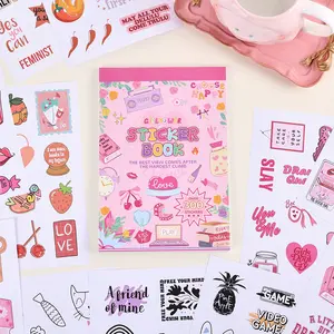 300+pcs Aesthetic Sticker Book 30 Sheets Colorful Label Collection For Scrapbooking, Journaling & Planning Coil-Bound Design With Creative Marking Tags & Decorative Elements