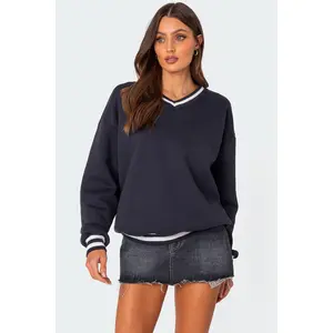 Caryn Oversized V Neck Sweatshirt Caryn Oversized V Neck Sweatshirt