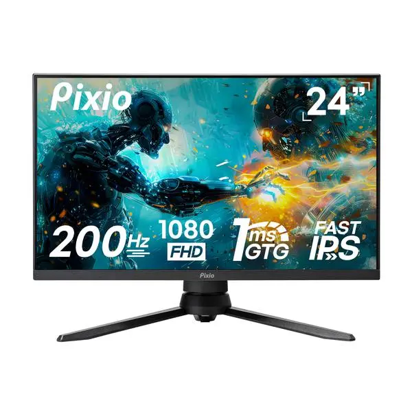 Pixio PX248 PRO V2 Gaming Monitor, 24in Fast IPS Panel with 200Hz Refresh Rate, FHD 1080p Resolution, 1ms GTG Response Time, Full Motion FHD Computer Monitors for Gamers, Full Motion Computer Monitors