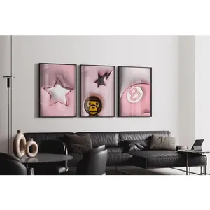 Set Of 3 HypeBeast Room Decor, Hypebast Poster, Cool Wall Art Set, 3D Wall Art Bundle, HypeBeast Wall Art, Trendy Wall Art,