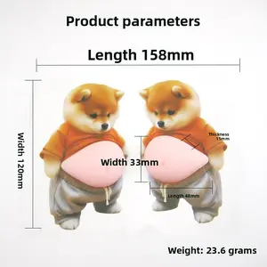 Big Belly Shiba Inu, Corgi Super Soft Silicone Car Anti-Collision Sticker, Home Decorative Anti-Bump Sticker, Squeeze Toy