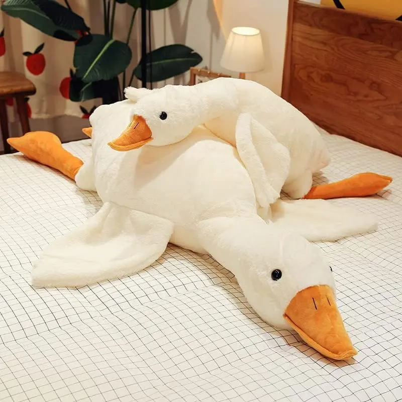 Giant 4.3ft Fluffy Plush Pillow - Ultra Soft Huggable Stuffed Animal for Adults & Kids, Lovely Pillow Decoration, Huggable Duck Plushie, Birthday Gifts for Children, Valentine's Day Gift, Gift for Her, Girl's Gift, Birthday Gifts Ideas