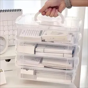 Portable Desktop Organizer Box, Stackable Toy Storage Shelf, Multi-Compartment Storage Bin, Desk Organization Solution