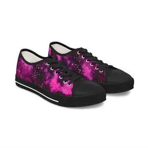 Pink Galaxy Low Top Sneakers — Women's Cosmic Tie-Dye Casual Shoes