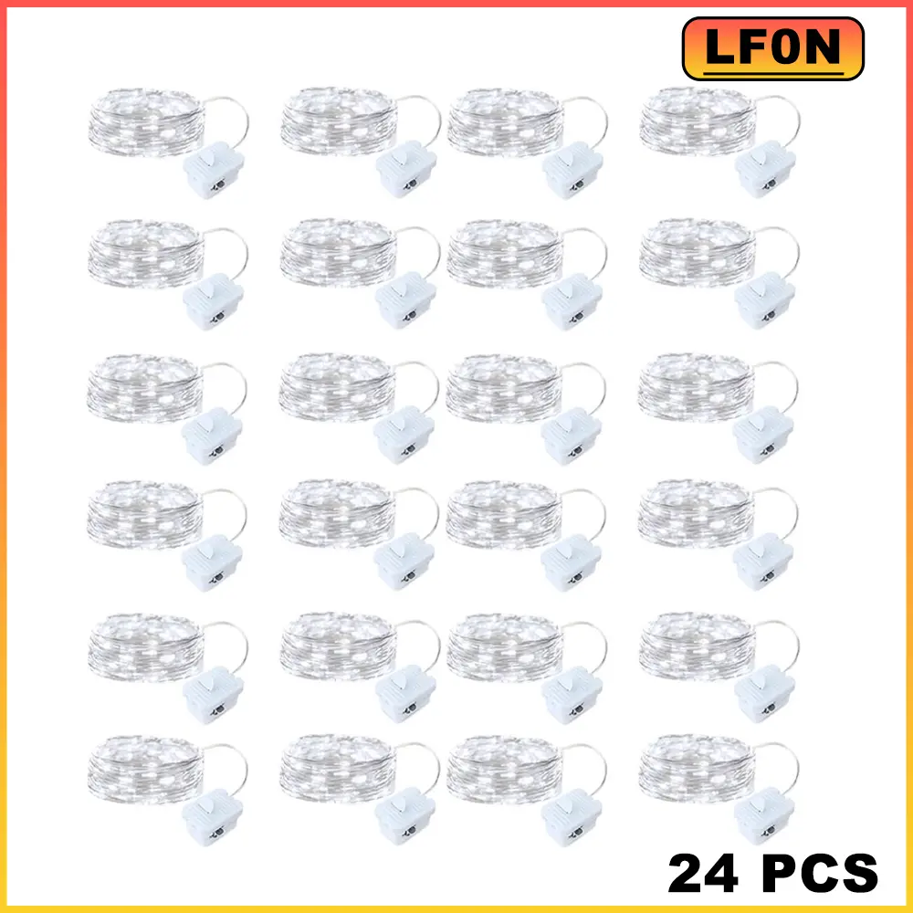 Create Magic with 24 Packs! Battery Operated Fairy Lights for Enchanted Wedding, Party & Christmas Decor. Waterproof, 3 Modes - Perfect for Mason Jars & Indoor/Outdoor Sparkle.