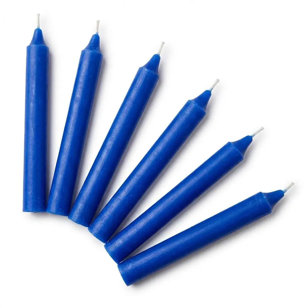Blue 6" Household Candles — Set of 6 Communication &amp; Peace Ritual