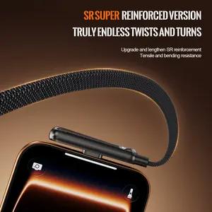 Invisible Multifunctional Charging Cable with Stand, 240w Braided Fast Charge Line, Type-C Interface, Foldable Phone Stand, Suitable for Smartphones, Tablets and Devices