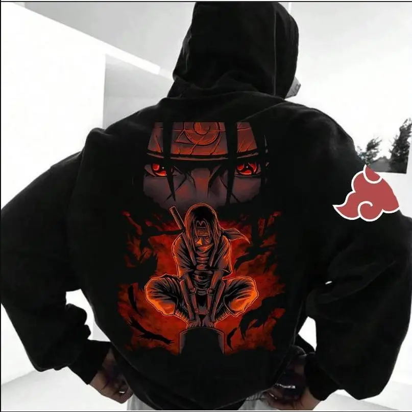 #Naruto #Itachi Unisex Anime Back Print Hoodie, Anime Color Shirt, 2025 Sweatshirt Menswear Top, Anime Lover Gift Fan