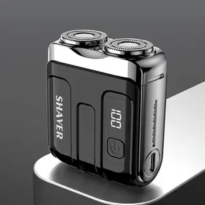 Mini Trendy Electric Shaver, Cordless Rechargeable Shaver, Beard Hair Shaver, Hard Industrial Design, Type-C Fast Charging, Digital Display, Full Body Waterproof, Rechargeable Shaver Machine, Suitable for Men