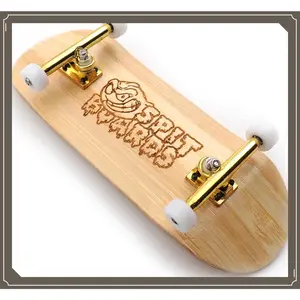 36mm Fingerboard Complete Wood Pro Set-Up (Pre-Assembled, Handcrafted 5-Layers), 36 mm Pro Trucks, CNC Bearing Wheels, Lasered Foam Grip Tape (Lasered Deck Size: 36 x 96 mm), 'Bamboo Wood'(Gag Toys & Practical Jokes)(Gag Toys & Practical Jokes)