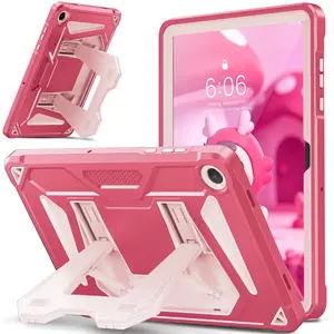 INFILAND Case for Samsung Galaxy Tab A11+ / A11 Plus 11 Inch 2025, Rugged Shockproof Cover with Stable Vertical/Horizontal Stand, Heavy Duty Protective Tablet Case for Kids (Pink)