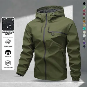 Men's casual jacket, tactical wear with durable waterproof surface, multiple pockets design, casual sports style, single piece outdoor gear, suitable for hiking and camping expeditions, outdoor activities, suitable for all seasons.