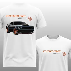Dodge Challenger SRT Hellcat T-Shirt, 2 Sides, Black Muscle Car Graphic Tee