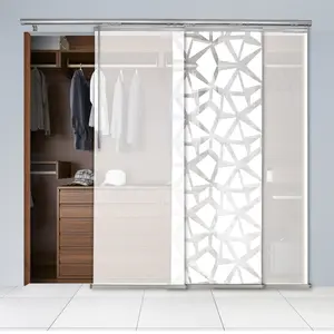 3-Panel Single Rail Panel Track Blind Extendable 36"-66"W x 91.4"H, Panel width 23.5", Shattered, Winter
