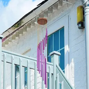 Outdoor Wind Chime—A Memorial Wind Chime: An elegant and thoughtful gift of condolence, offering a unique tribute to a mother. Featuring a chic purple spiral design, it creates a beautiful and serene outdoor decoration.