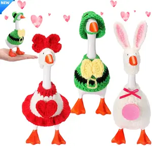 Valentine's Day Desk Goose Outfits St. Patrick's Day Easter 7'' Goose Costume with Heart Shamrock Bunny Hat