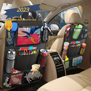 Car Back Seat Organizer With Touch Screen Tablet Holder Automatic Storage Pocket Protector For Travel Car Backseat Organizer Car Storage Organizers Multifunctional Car Organizer