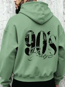 Men's Fall Winter Hoodie, American Retro Style Drawstring Kangaroo Pocket, Loose Fit Fleece Warm Sweatshirt, 14 Colors Available