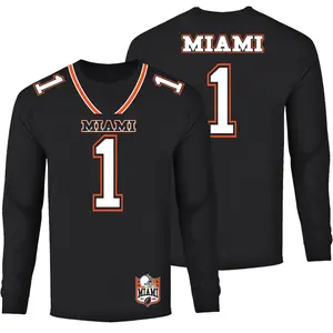 Men Football Team Jersey Long Sleeve Shirt - Miami