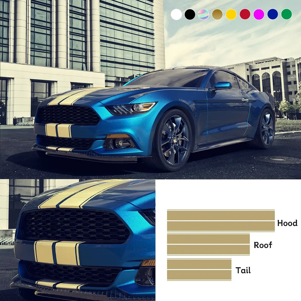 6pcs Fashion Parallel Line Car Decals, Automobile Decals, Decal For Cars, Universal Roof Decoration Set, Engine Hood Modification Stickers, Side Decals, Rear Side Decal, Car Accessories, Vehicle Exterior Decoration