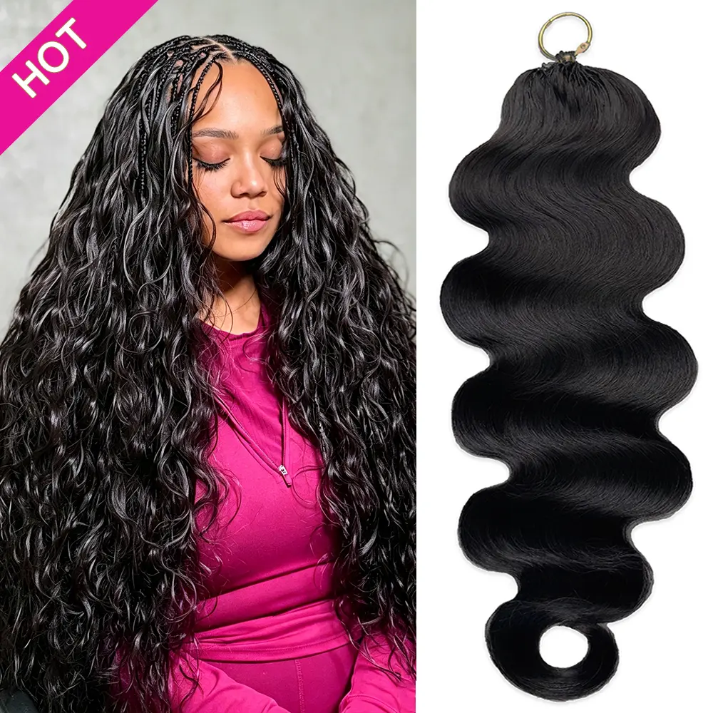 Asakiss Body Wave Feather Crochet Human Hair for Miracle Knots Boho Braids Knotless Pre-Separated, 50g/Pack 40 Strands/Pack Time-Saving Burmese Curly Crochet Hair Extensions 4-5 Packs for Full Head Lightweight Protective Styles For Summer Vacation Hair