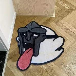 Funny Cartoon Ghost Face Rug, Cartoon Pattern Fluffy Area Rug, Unique American Style Decorative Carpet, Soft Plush Comfort, Perfect for Bathroom, Bedroom, Bedside, Entryway