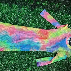 Multi color fishnet coverup