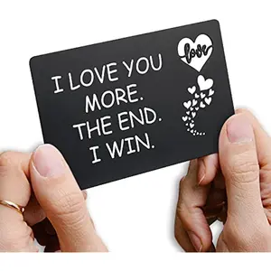 Heart Pattern Metal Wallet Card, 1 Count Creative Wallet Insert Card, Gift Card for Anniversary, Birthday, Wedding, Positive Message Card, Custom Message Card, Quote Cards, Card Design