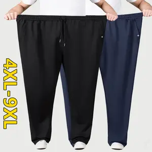 4XL–9XL Extra-Large Stretch Loose Men’s Athletic Pants — Designed for plus-size men; wide-leg athletic long pants—top choice for all seasons; stylish, versatile men’s pants with adjustable waist; suitable for outdoor leisure, sports, and jogging.