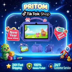[TikTokShopJumpstartSale]PRITOM Kids Tablet 7 inch Android 13 Bluetooth WiFi HDScreen with Protective Case Parental Control System Dual Cameras Pre Installed Educational Apps Ideal Learning Tablet for Boys and Girls Pink Blue