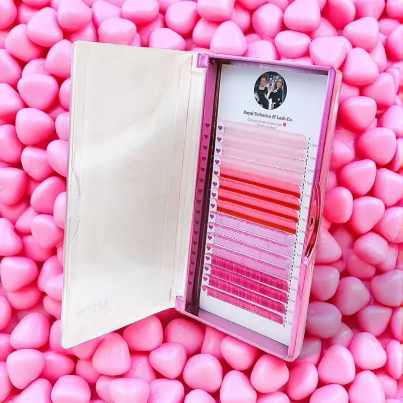 Multi-Color Eyelashes Extensions, Individual Lash Tray for Professional Makeup Artists, 0.07 Diameter, 16 Lines, False Lash Extensions