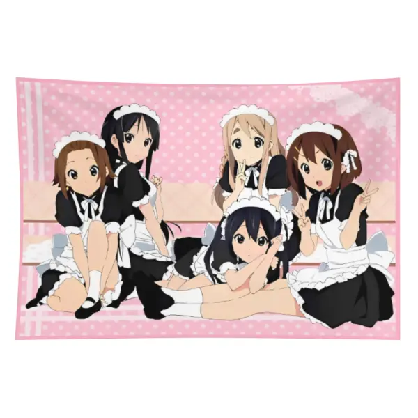 home decor banner Anime Cute Poster Tapestry Japan Kawaii New K-ON! Wall Hanging Cloth Flags Dorm Party Decorative Cartoon Background Cloth Banner funny hanging poster fan bedroom living room gift Decoration Items Home Textile