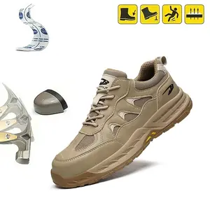 JuBang Summer Breathable Lightweight Steel Toe Work Shoes for Long Stands - Anti-Smash & Puncture Safety Boots for Construction Sites