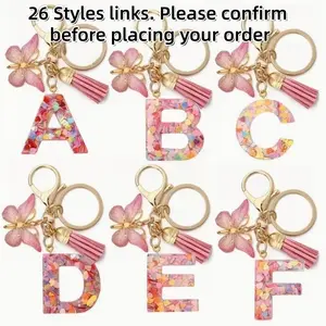 Cute Butterfly Keychain, Letter Initial Key Ring, Wallet Backpack Charm, Earplug Box Accessory, Women's Gift, Valentine's Day, Mother's Day